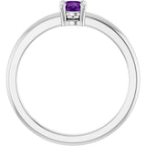 Sterling Silver Natural Amethyst Ring