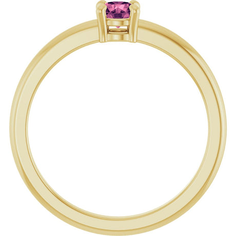 14K Yellow Gold Natural Pink Tourmaline Ring