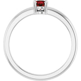 Sterling Silver Natural Mozambique Garnet Ring