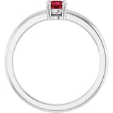 14K White Gold Natural Ruby Ring
