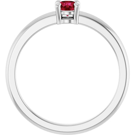 14K White Gold Natural Ruby Ring
