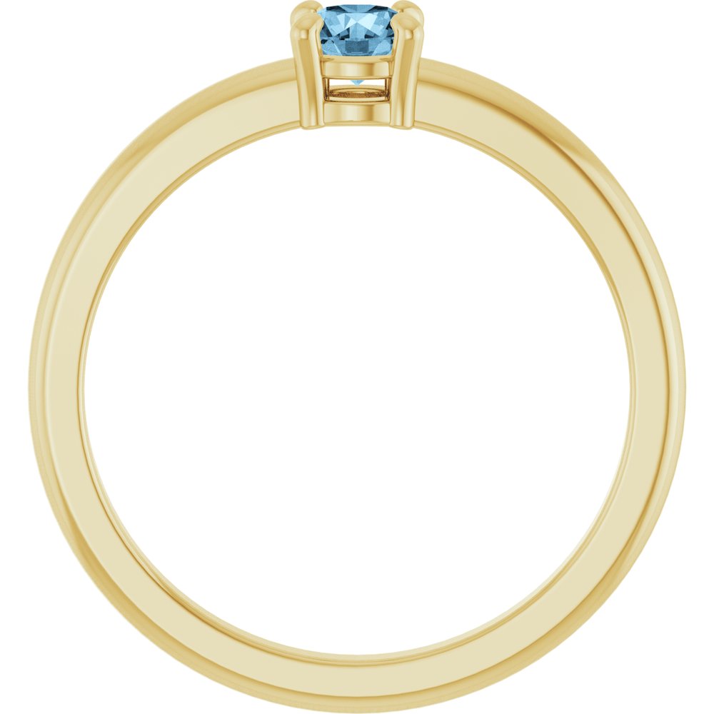 14K Yellow Gold Natural Sky Blue Topaz Ring