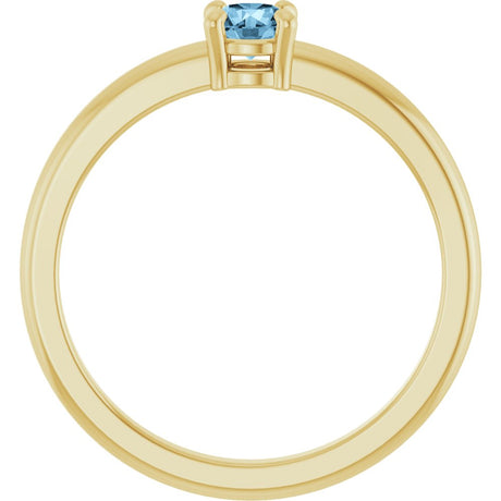14K Yellow Gold Natural Sky Blue Topaz Ring