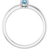 Sterling Silver Natural Sky Blue Topaz Ring