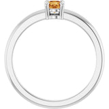 14K White Gold Natural Citrine Ring