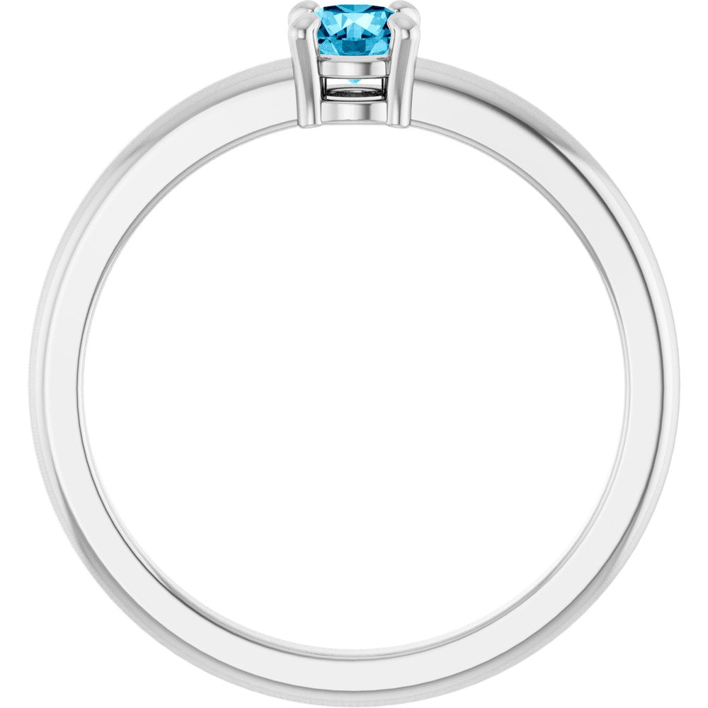 Sterling Silver Natural Aquamarine Ring