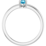 Sterling Silver Natural Aquamarine Ring