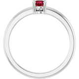 Sterling Silver Natural Ruby Ring