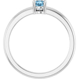 14K White Gold Natural Sky Blue Topaz Ring