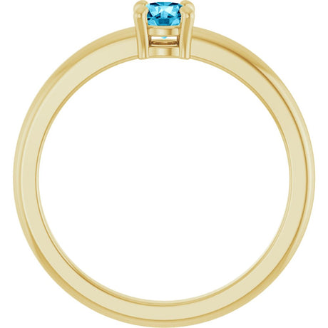 14K Yellow Gold Natural Aquamarine Ring