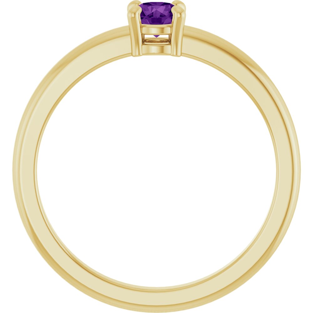 14K Yellow Gold Natural Amethyst Ring