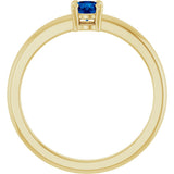 14K Yellow Gold Natural Blue Sapphire Ring