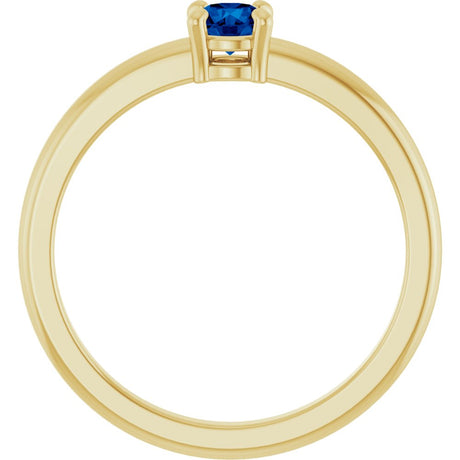 14K Yellow Gold Natural Blue Sapphire Ring