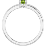 Sterling Silver Natural Peridot Ring