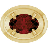 14K Yellow Gold 6x4 mm Natural Mozambique Garnet Solitaire Slide Pendant