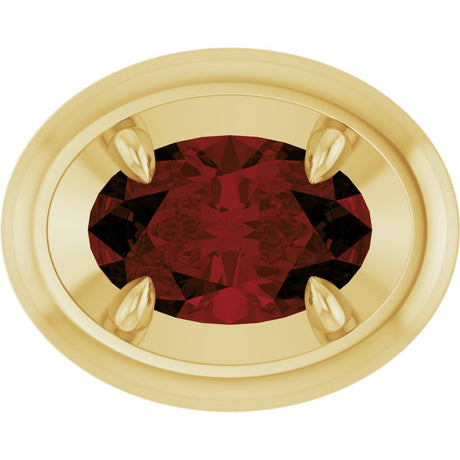 14K Yellow Gold 8x6 mm Natural Mozambique Garnet Solitaire Slide Pendant