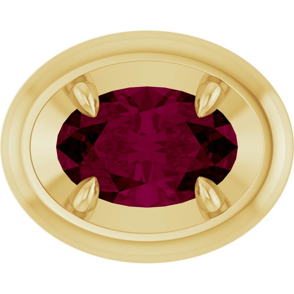 14K Yellow Gold 6x4 mm Natural Rhodolite Garnet Solitaire Slide Pendant