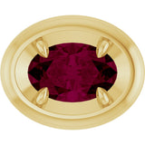 14K Yellow Gold 6x4 mm Natural Rhodolite Garnet Solitaire Slide Pendant