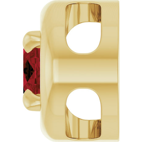 14K Yellow Gold 6x4 mm Natural Mozambique Garnet Solitaire Slide Pendant