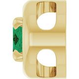 14K Yellow Gold 6x4 mm Lab-Grown Emerald Solitaire Slide Pendant