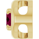 14K Yellow Gold 6x4 mm Natural Rhodolite Garnet Solitaire Slide Pendant