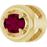 14K Yellow Gold 6x4 mm Natural Rhodolite Garnet Solitaire Slide Pendant