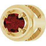 14K Yellow Gold 8x6 mm Natural Mozambique Garnet Solitaire Slide Pendant