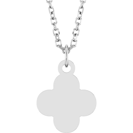 Sterling Silver Engravable Clover 16-18" Necklace