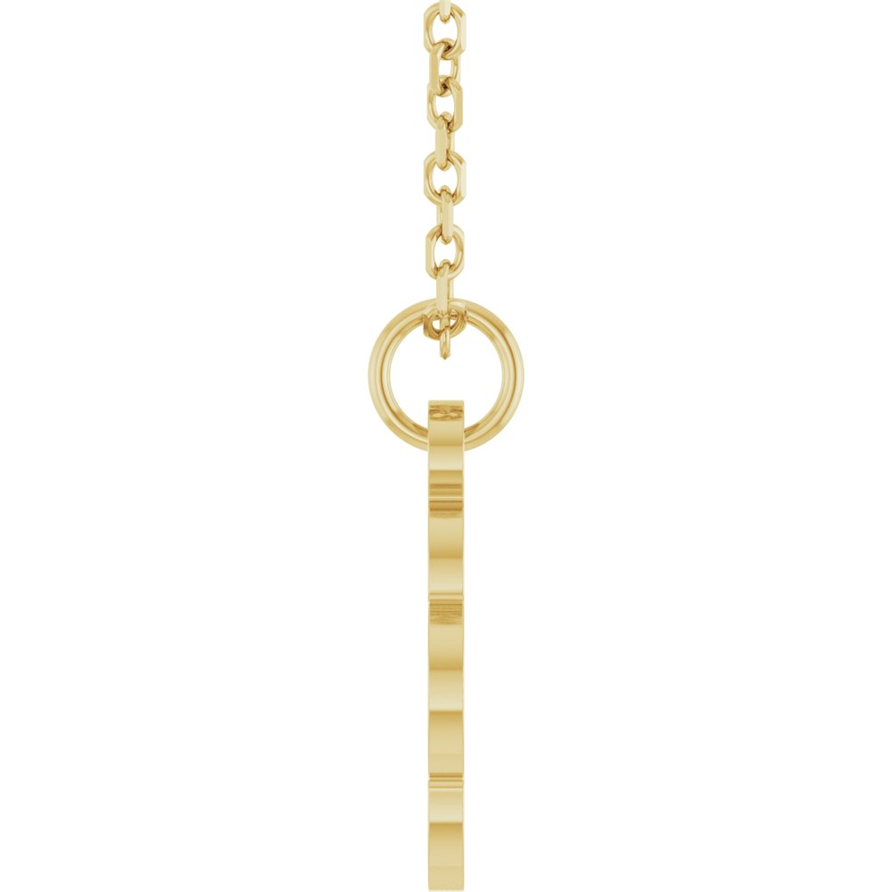 14K Yellow Gold Engravable Clover 16-18" Necklace