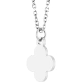 Sterling Silver Engravable Clover 16-18" Necklace