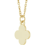 14K Yellow Gold Engravable Clover 16-18" Necklace