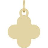 14K Yellow Gold Engravable Clover Pendant