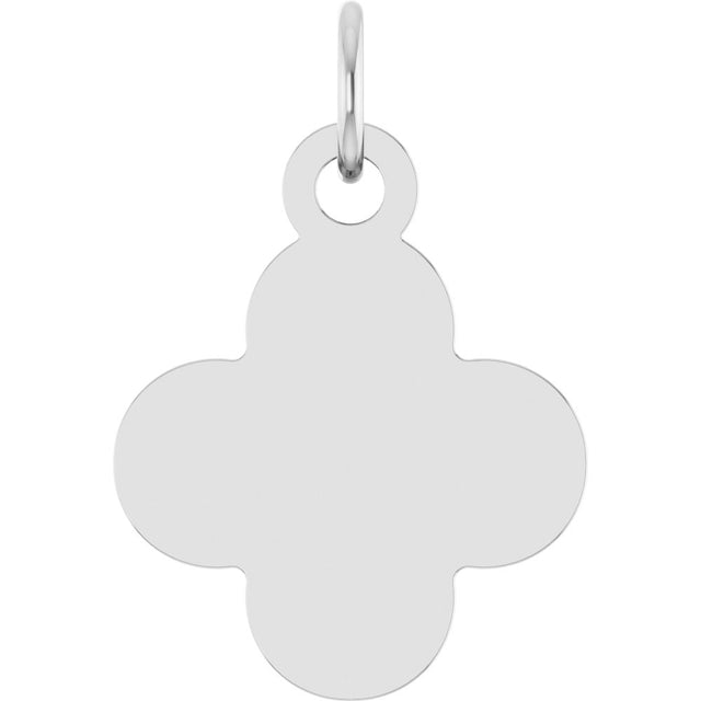 Sterling Silver Engravable Clover Pendant