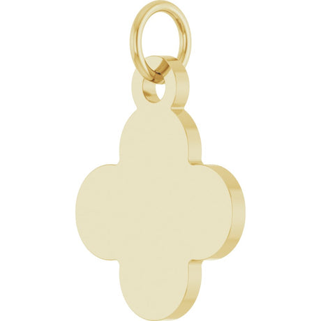 14K Yellow Gold Engravable Clover Pendant