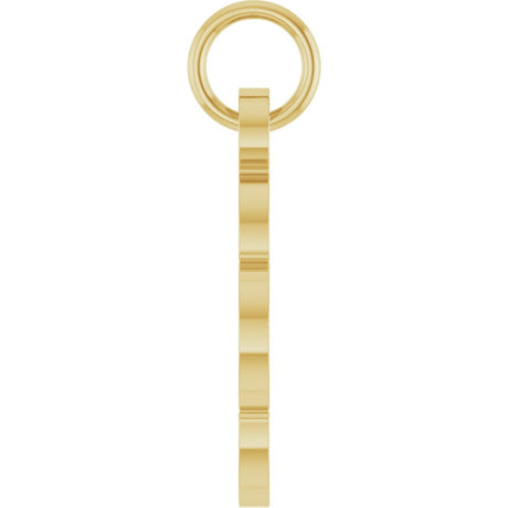 14K Yellow Gold Engravable Clover Pendant