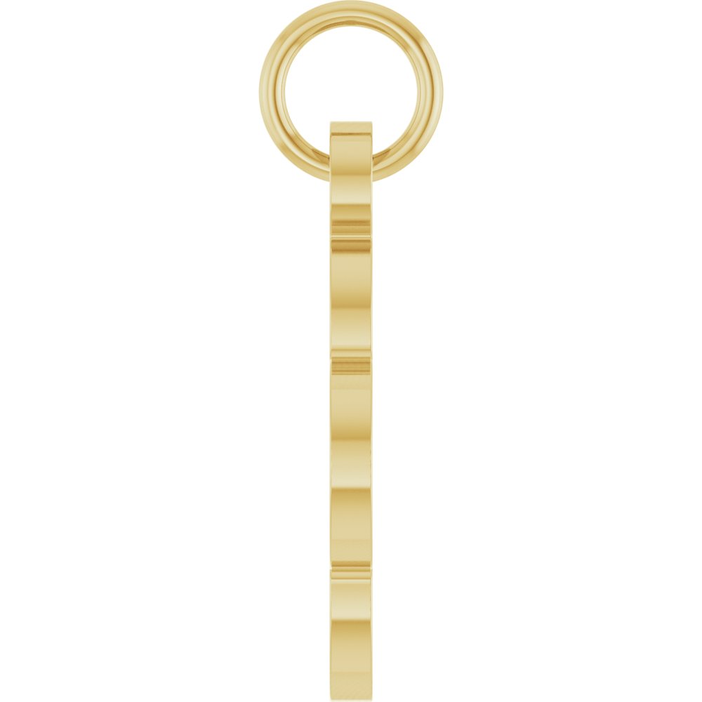 14K Yellow Gold Engravable Clover Pendant