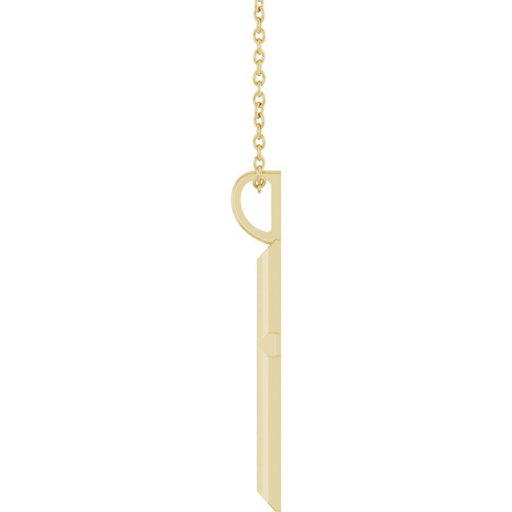 14K Yellow Gold Knife-Edge Cross 16-18" Necklace