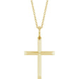 14K Yellow Gold Knife-Edge Cross 16-18" Necklace