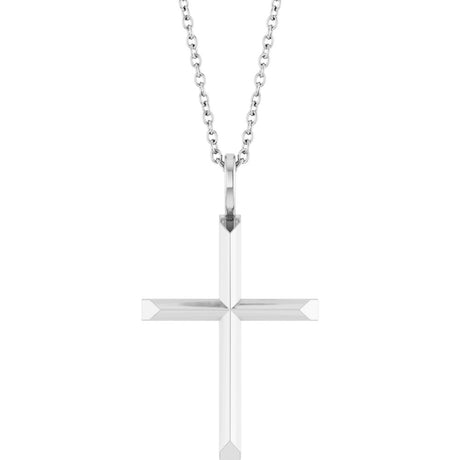 Sterling Silver Knife-Edge Cross 16-18" Necklace