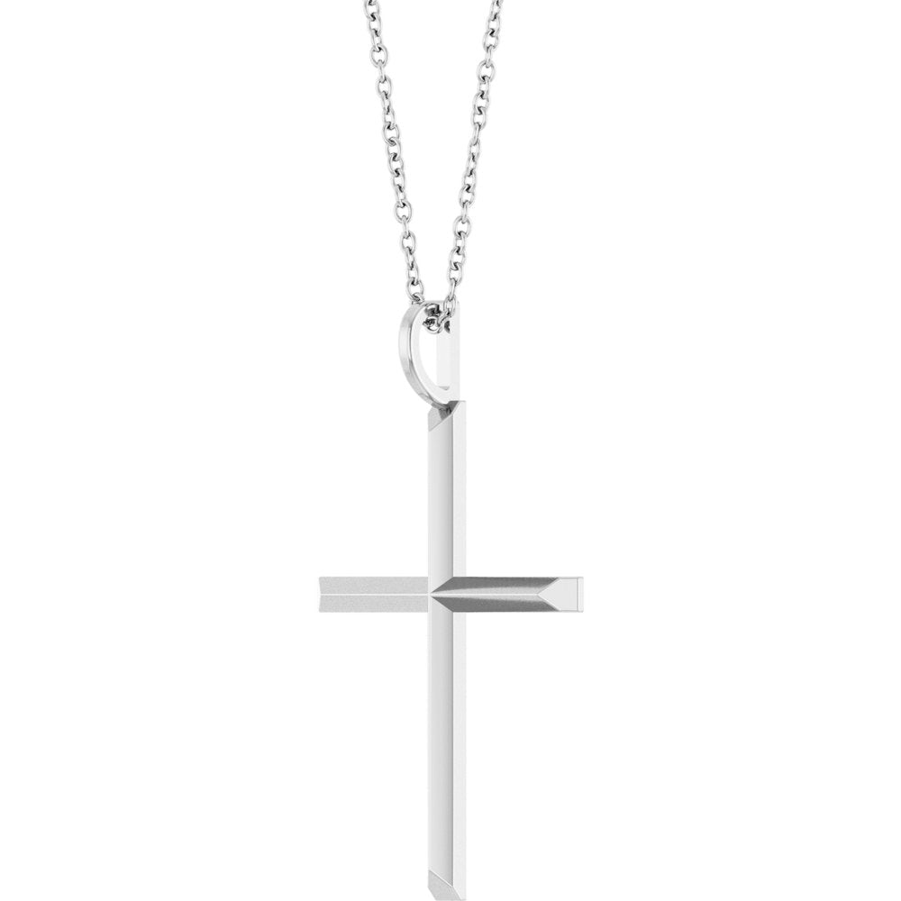 Sterling Silver Knife-Edge Cross 16-18" Necklace