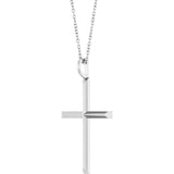 Sterling Silver Knife-Edge Cross 16-18" Necklace