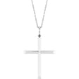 Sterling Silver Knife-Edge Cross 16-18" Necklace