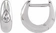 Sterling Silver 1/3 CTW Lab-Grown Diamond 11.3 mm Hoop Earrings