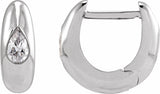 Sterling Silver 1/3 CTW Lab-Grown Diamond 11.3 mm Hoop Earrings