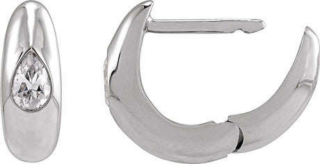 Sterling Silver 1/3 CTW Lab-Grown Diamond 11.3 mm Hoop Earrings