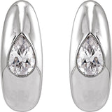 Sterling Silver 1/3 CTW Lab-Grown Diamond 11.3 mm Hoop Earrings