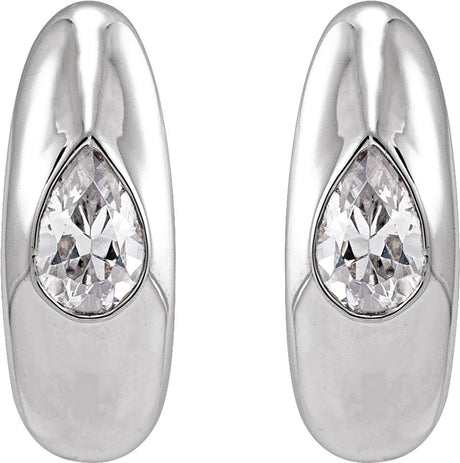 Sterling Silver 1/3 CTW Lab-Grown Diamond 11.3 mm Hoop Earrings