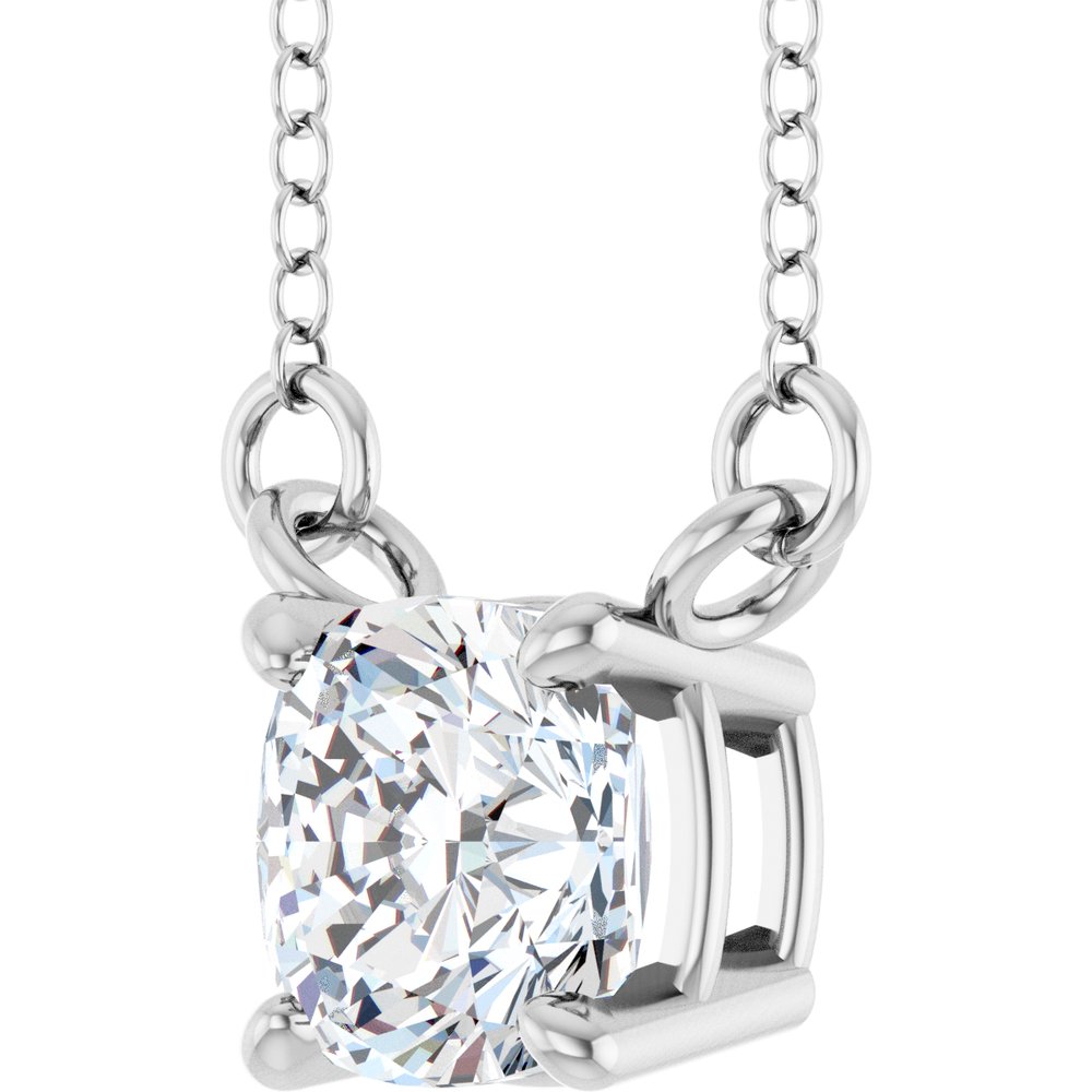 14K White Gold 3/4 CT Lab-Grown Diamond 18" Necklace