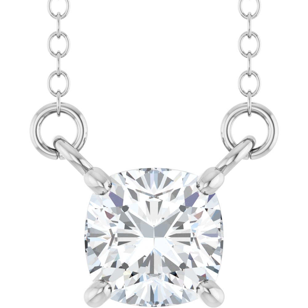 14K White Gold 3/4 CT Lab-Grown Diamond 18" Necklace