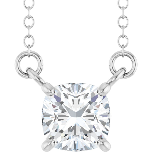 14K White Gold 3/4 CT Lab-Grown Diamond 18" Necklace